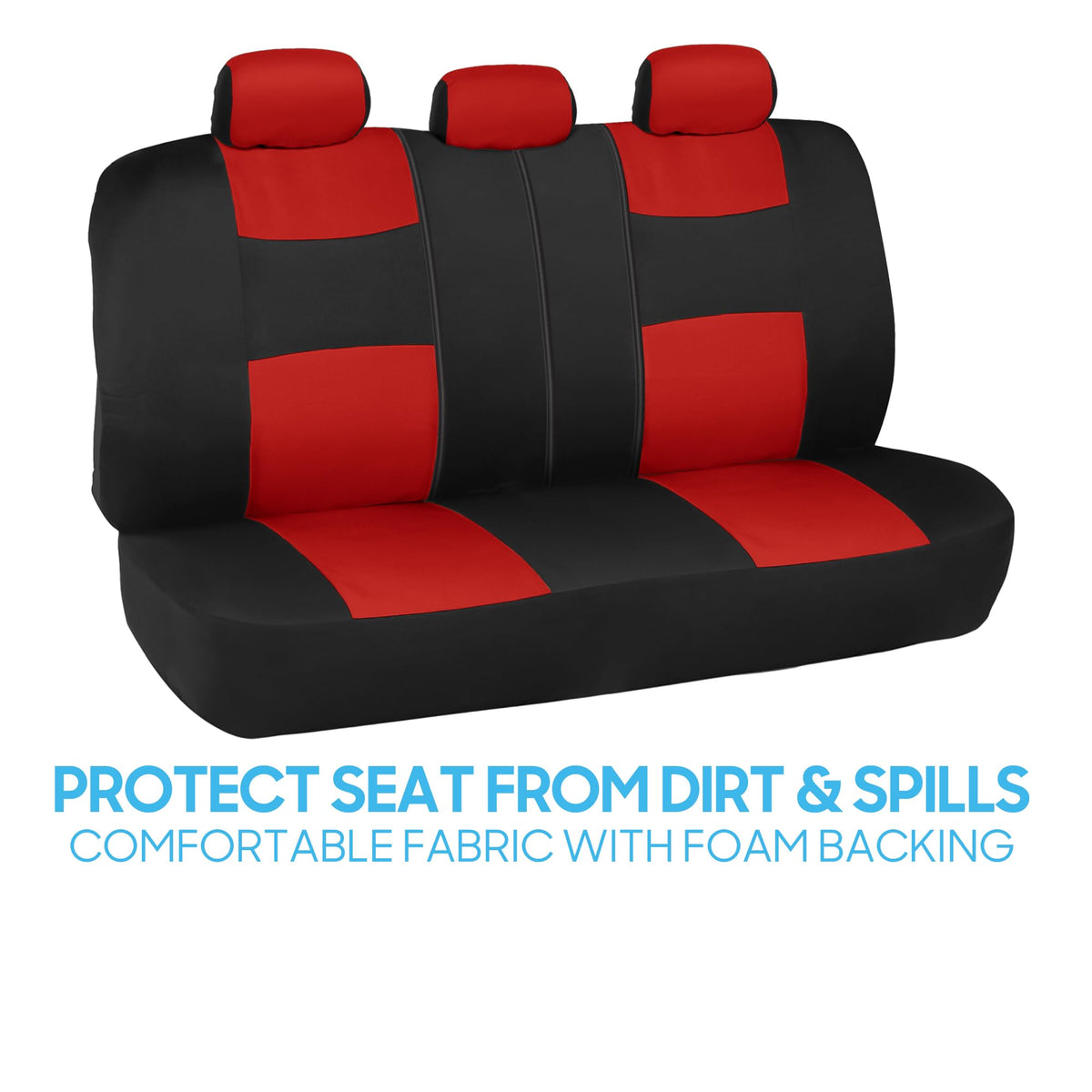 BDK PolyPro Car Seat Covers Full Set in Solid Black, Front and Rear Split Bench Seat Covers for Cars, Easy to Install Car Seats Cover Set and Accessories for Auto Trucks Van SUV - Solid Black Jansha Store