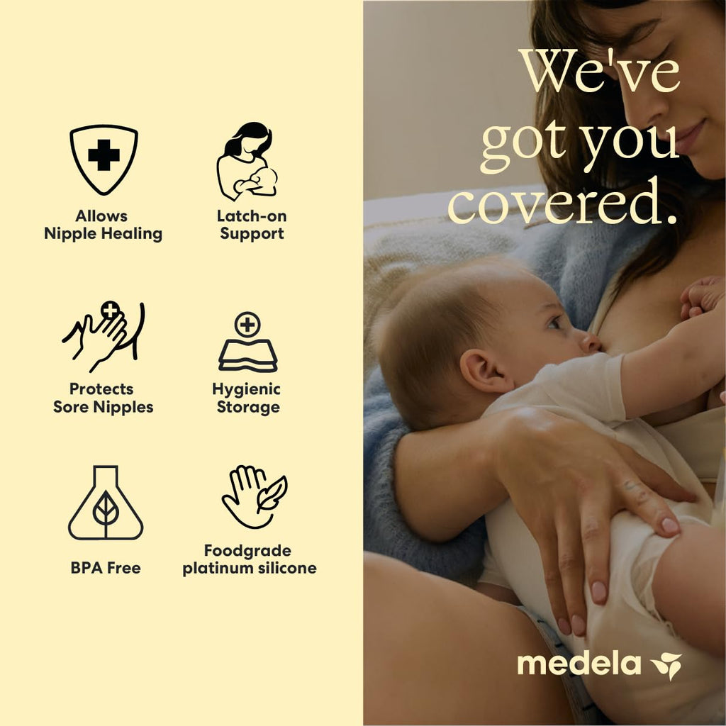 Medela Contact Nipple Shields, For Breastfeeding Comfort, Size L 24mm, 2ct Jansha Store