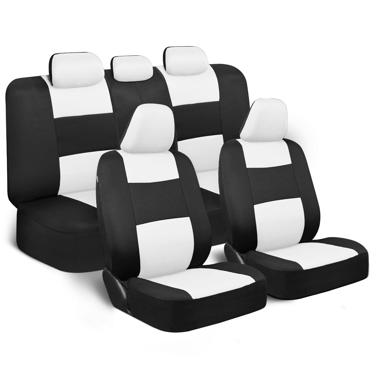 BDK PolyPro Car Seat Covers Full Set in Solid Black, Front and Rear Split Bench Seat Covers for Cars, Easy to Install Car Seats Cover Set and Accessories for Auto Trucks Van SUV - Solid Black Jansha Store