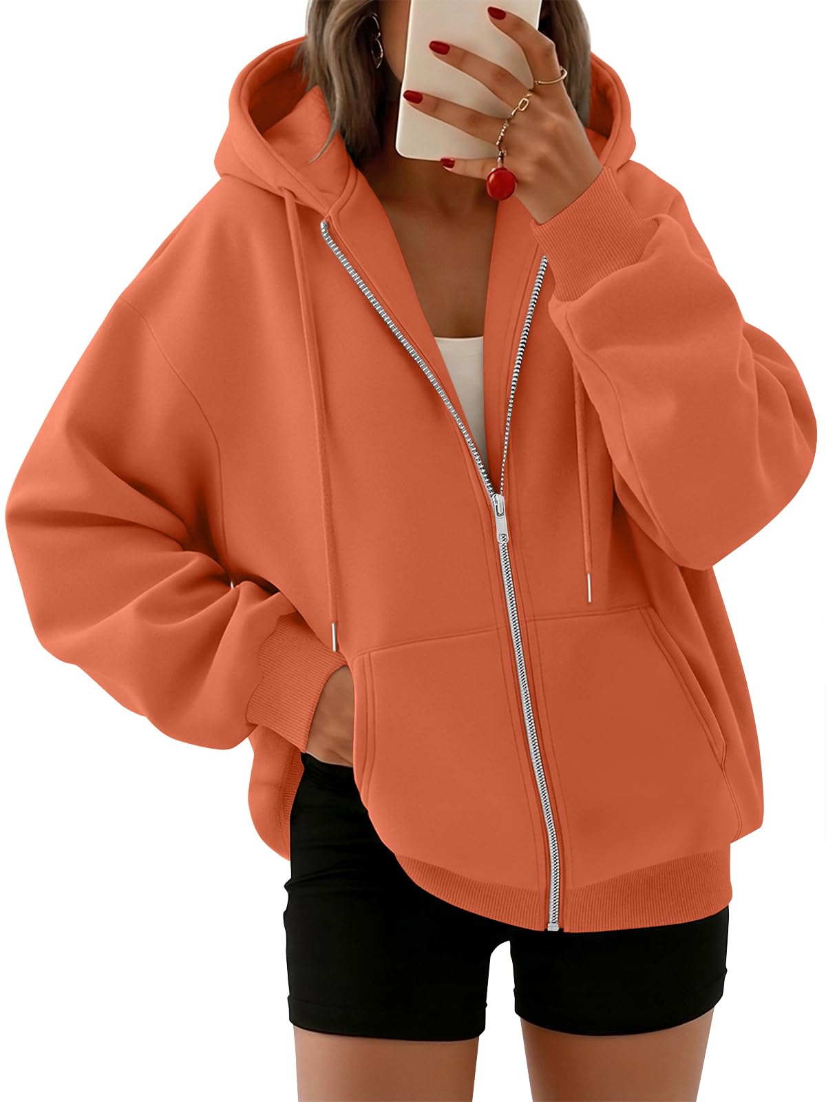 Trendy Queen Womens Oversized Zip Up Hoodies Y2K Fall Sweatshirts 2026 Jansha Store