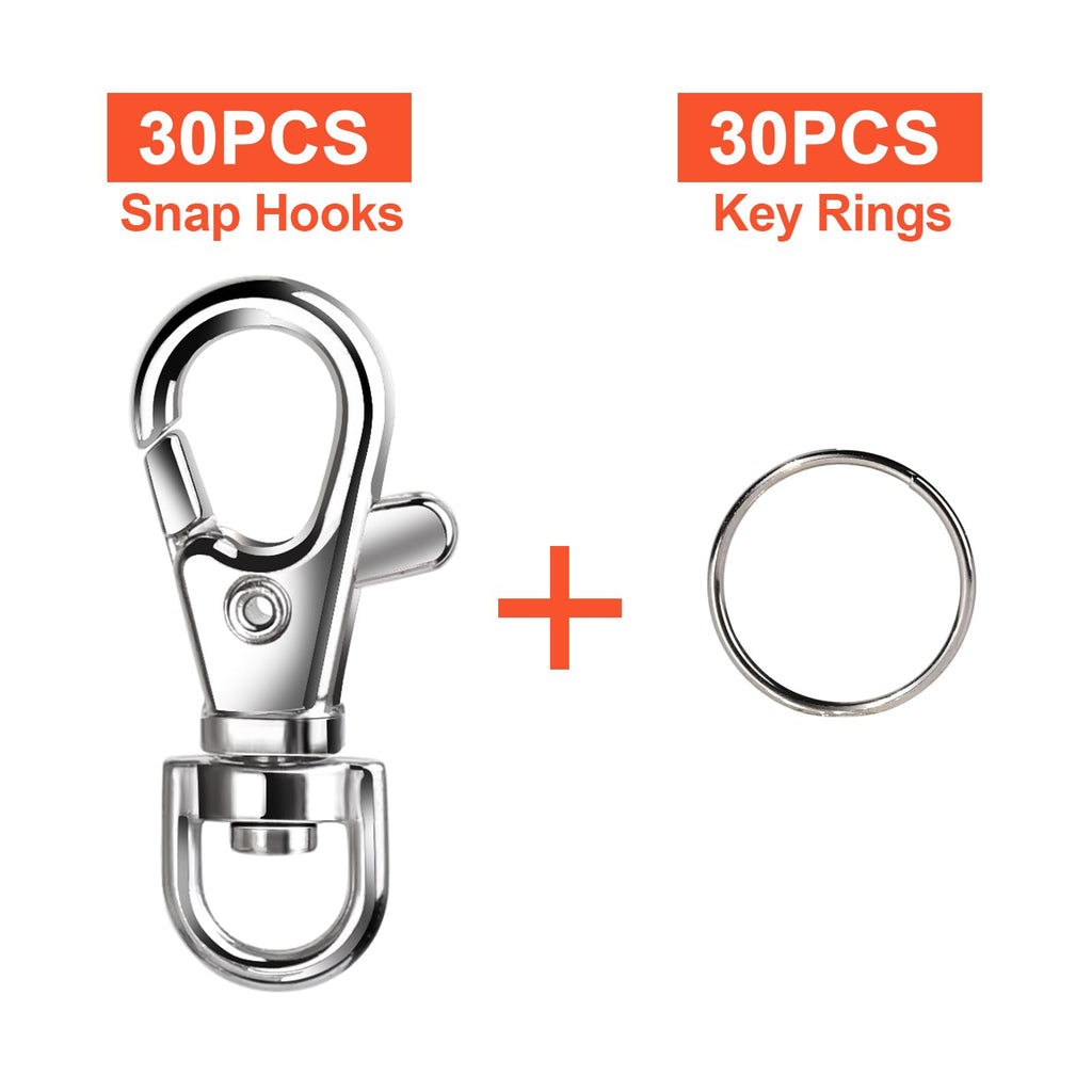 LEOBRO 70PCS Lobster Claw Clasps and Key Rings, 35PCS Keychains Clips and 35PCS Key Chain Ring, Keychain Making kit for Key Chain, Jewelry Making, Art Crafts, Silver Jansha Store