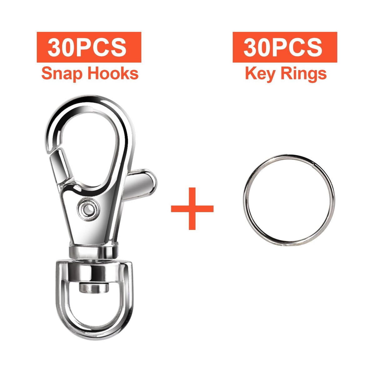 LEOBRO 70PCS Lobster Claw Clasps and Key Rings, 35PCS Keychains Clips and 35PCS Key Chain Ring, Keychain Making kit for Key Chain, Jewelry Making, Art Crafts, Silver Jansha Store