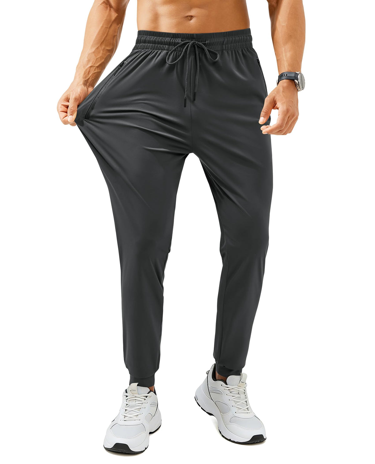 Mens Sweatpants with Zipper Pockets Lightweight Athletic Joggers for Workout Running Gym Track Casual Wear Jansha Store