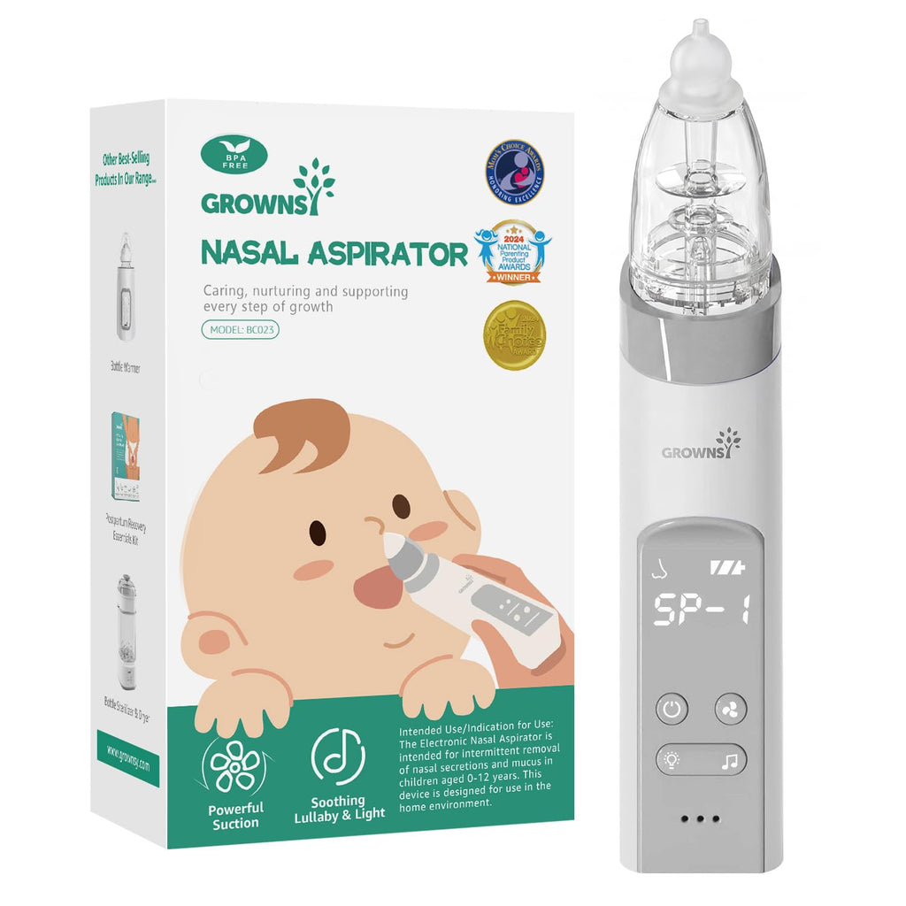 GROWNSY Baby Nasal Aspirator, Electric Nose Sucker, Powerful Suction,Grey Jansha Store