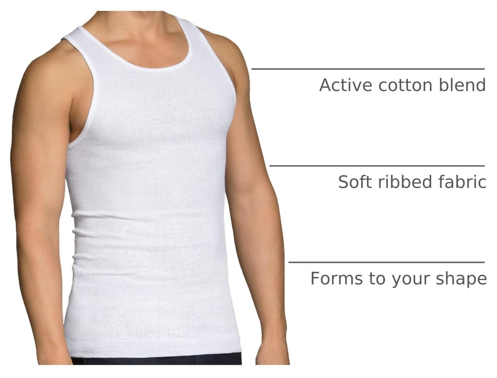 Fruit of the Loom Men's Sleeveless Tag Free Moisture Wicking Tank A-Shirt Jansha Store