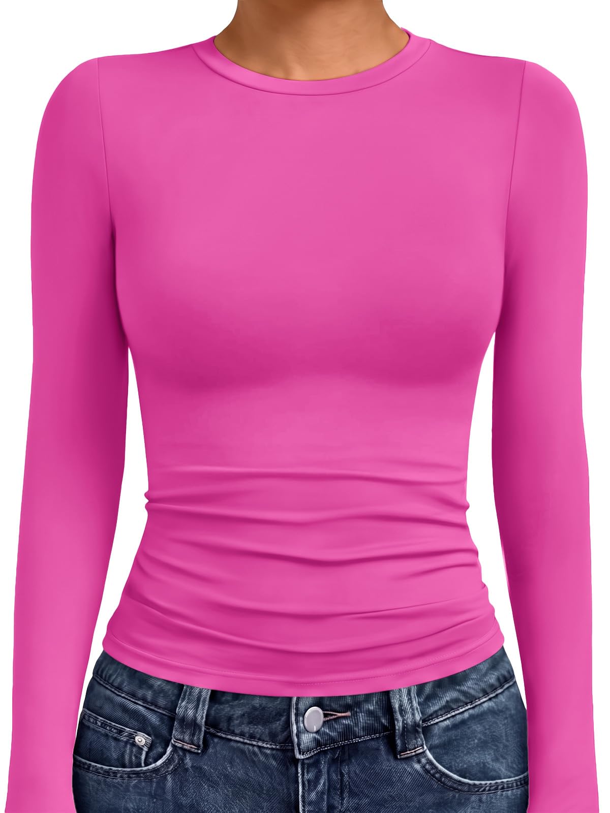 AUTOMET Womens Crew Neck Long Sleeve Shirts Compression Underscrubs Tops Jansha Store