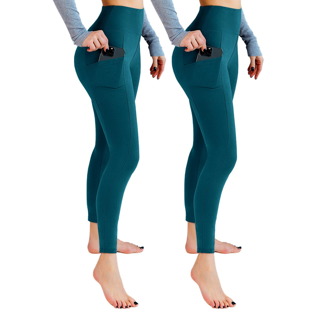 Leafigure 2-Pack High Waist Leggings with Pockets for Women Jansha Store