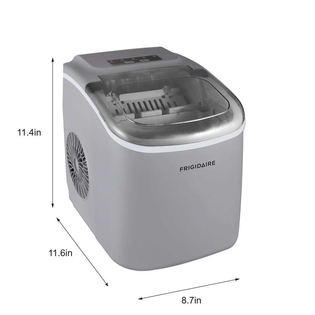 FRIGIDAIRE EFIC189-Silver Compact Ice Maker, 26 lb per Day, Silver Jansha Store