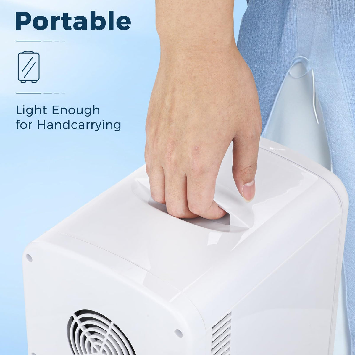 Antarctic Star Compact Refrigerator, Portable Mini Fridge, Skin Care 4L Capacity/6 Cans, for Bedroom, Car, Office & Dorm, Small Cooler for Cosmetics, Beverage and Food, White Jansha Store