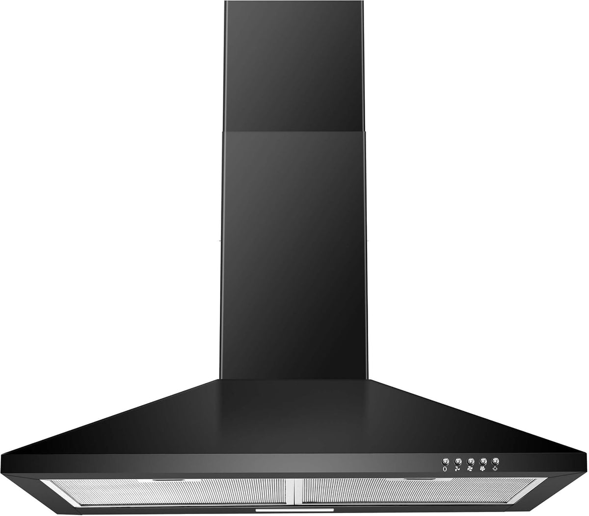 SNDOAS Black Range Hood,Wall Mount Range Hood 30 inch,Stainless Steel Kitchen Hood with Ducted/Ductless Convertible,Stove Vent Hood,Aluminum Filters,3 Speed Exhaust Fan,LED Light,Button Control Jansha Store