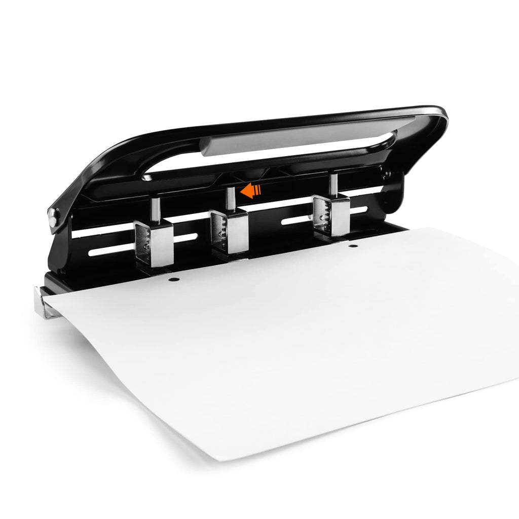 Amazon Basics 3 Hole Punch, 10 Sheet Capacity, Black, Easy-Clean Tray Jansha Store