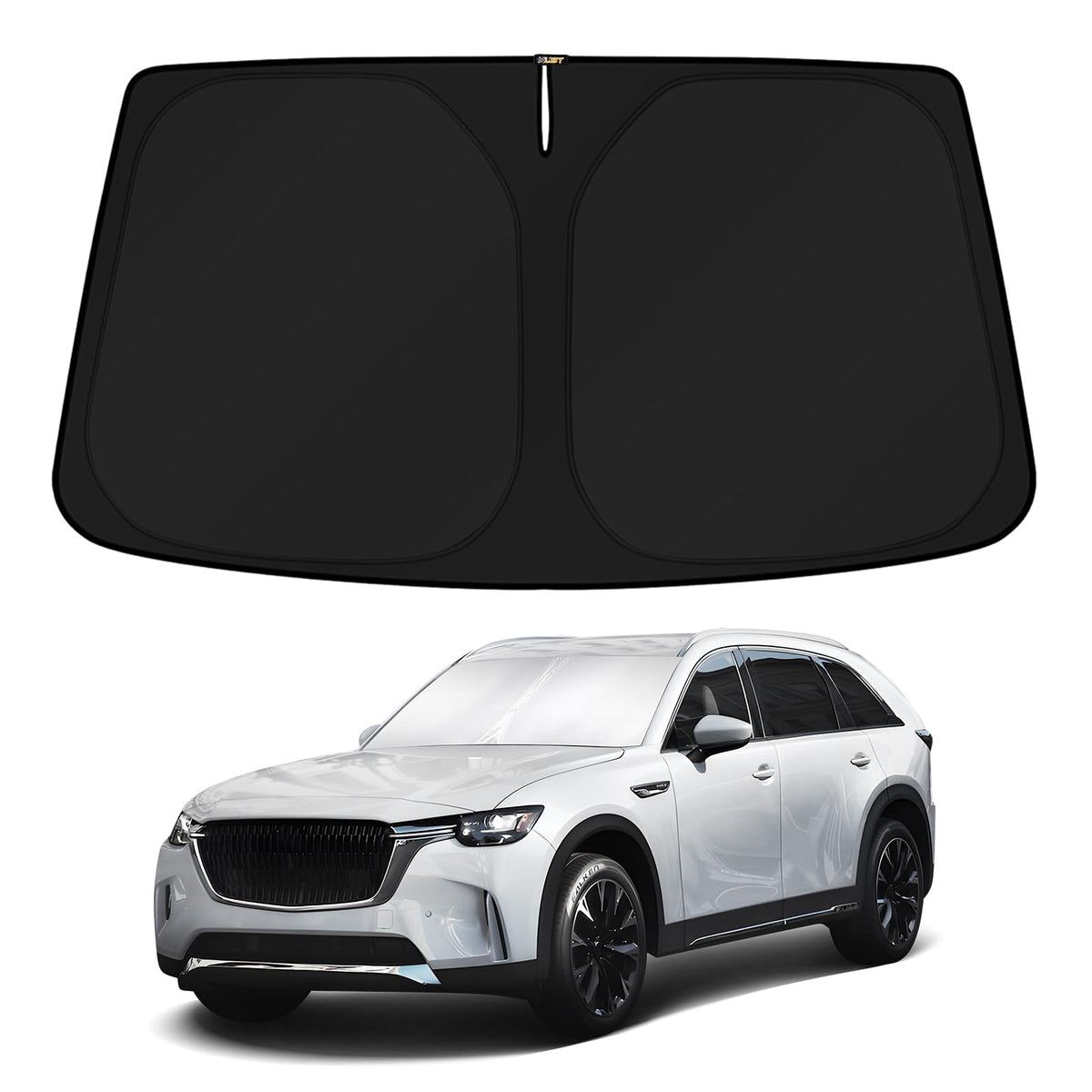 KUST Windshield Sun Shade for 2017-2026 Tesla Model Y/Model 3 Sunshade Accessories (Fit 2025-2026 Model Y Juniper / 2024 Model 3 Highland) Upgraded Foldable Sunshade, Blocks UV Rays Keep Car Cool Jansha Store