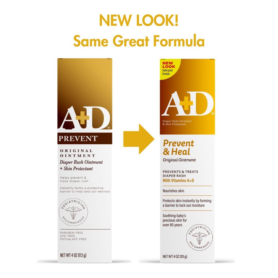 A+D Prevent + Heal Diaper Rash Ointment, With Vitamins A & D - 4 oz Tube Jansha Store