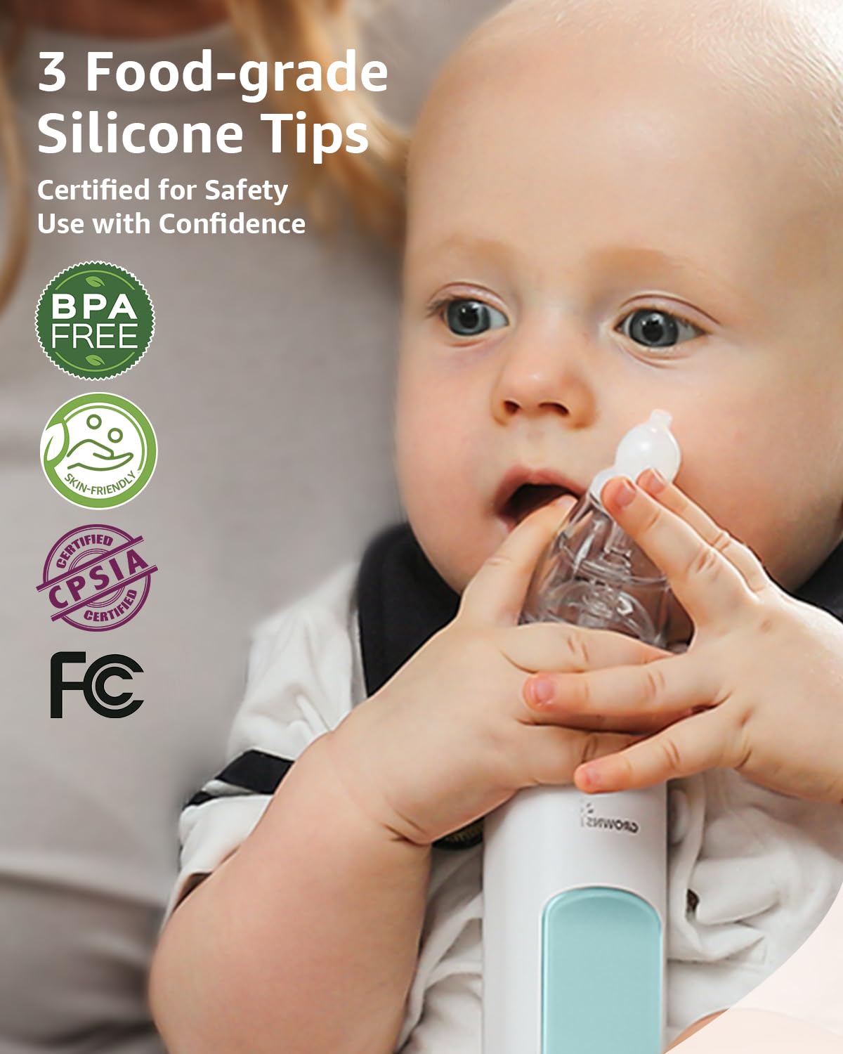 GROWNSY Baby Nasal Aspirator, Electric Nose Sucker, Powerful Suction,Grey Jansha Store