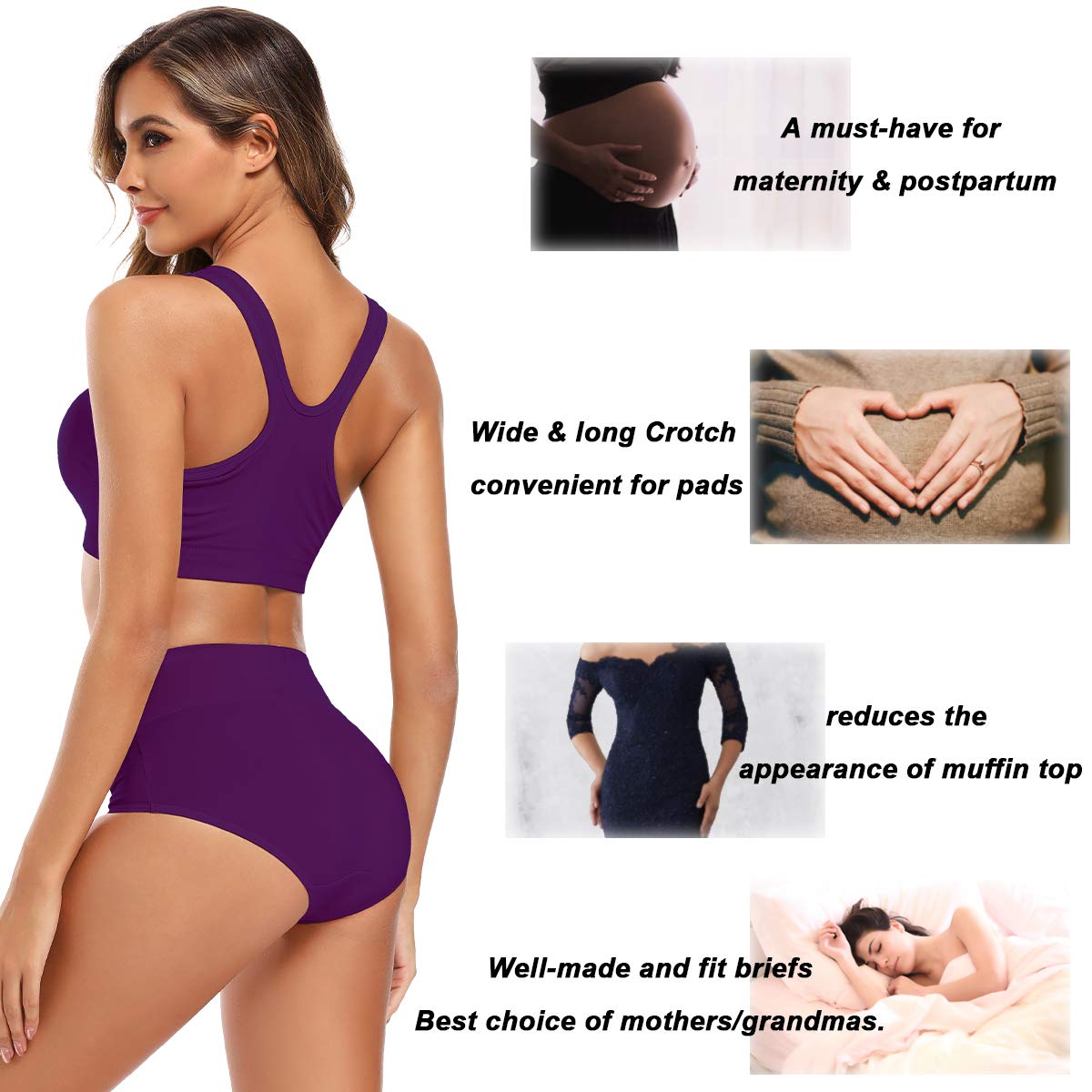 Molasus Women's Cotton Underwear High Waisted Full Coverage Ladies Panties (Regular & Plus Size) Jansha Store