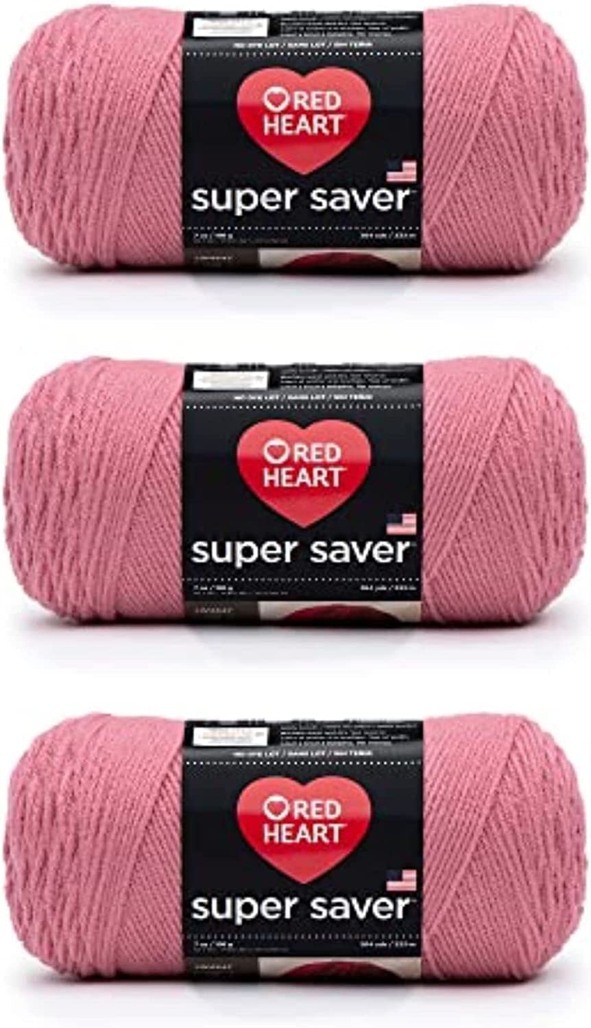 Red Heart Super Saver Yarn for Crocheting & Knitting, Medium Thyme, 3-Pack Jansha Store