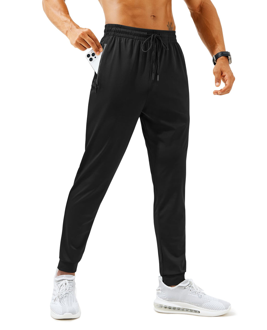 Mens Sweatpants with Zipper Pockets Lightweight Athletic Joggers for Workout Running Gym Track Casual Wear Jansha Store
