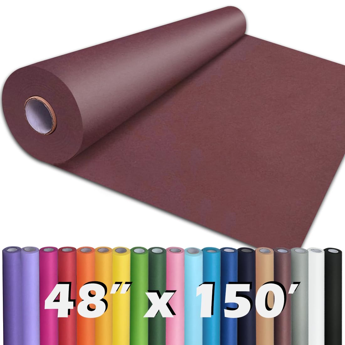 PerkHomy Brown Kraft Paper Roll 17.5" x 1,200" (100') for Gift Wrapping Bulletin Board Craft Art Bouquet Flower Packing Valentines Easel Moving Shipping Floor Poster Covering Table 70GSM 50LB Jansha Store