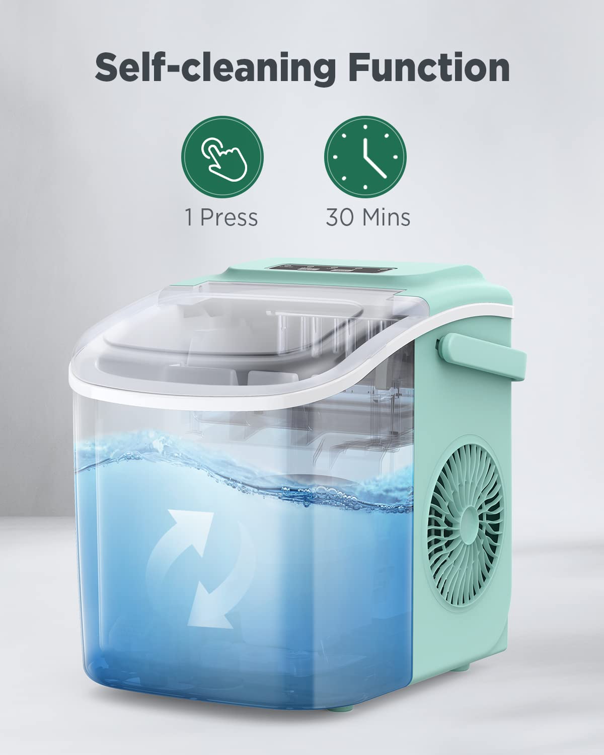 Silonn Ice Maker Countertop, Portable Ice Machine with Carry Handle, Self-Cleaning Ice Makers with Basket and Scoop, 9 Cubes in 6 Mins, 26 lbs per Day, Ideal for Home, Kitchen, Camping, RV Jansha Store