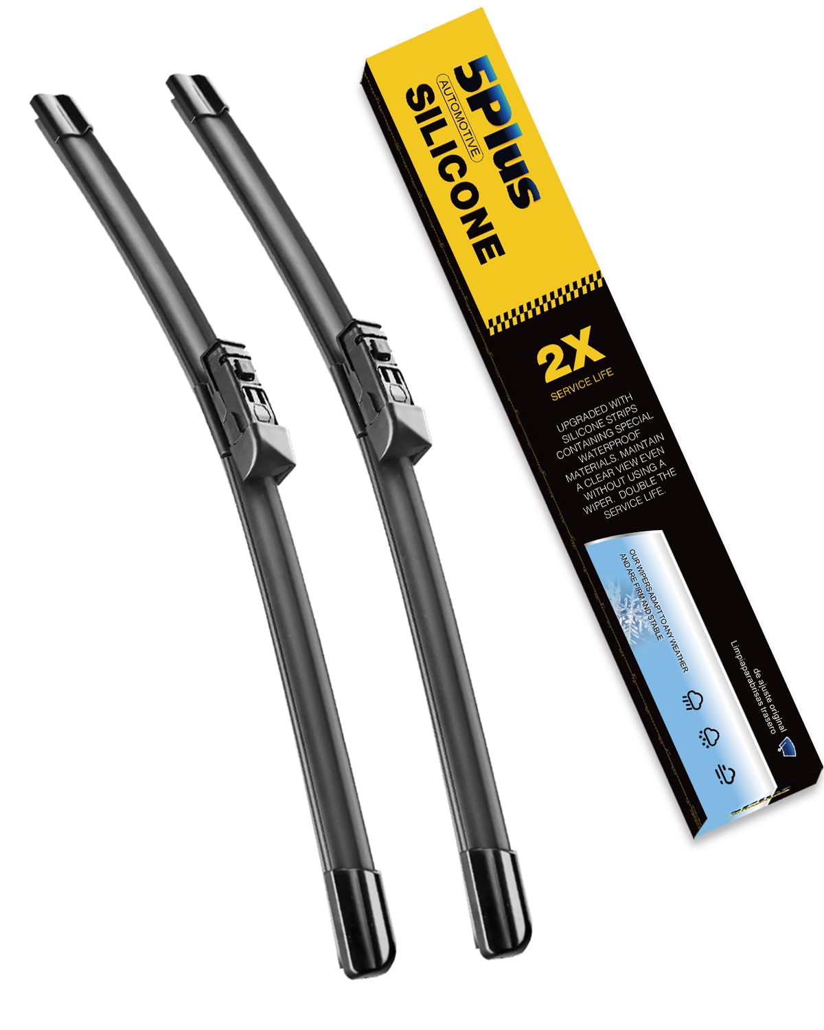 5 PLUS Premium Silicone Wiper Blades Fits Tesla Model Y 2020-2025 Jansha Store