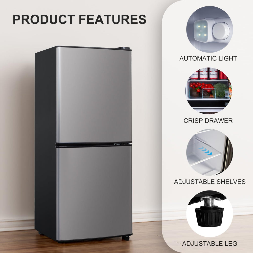 Cucina Magica Mini Fridge with Freezer, 3.8 Cu.Ft Small Fridge, Dorm Fridge Jansha Store