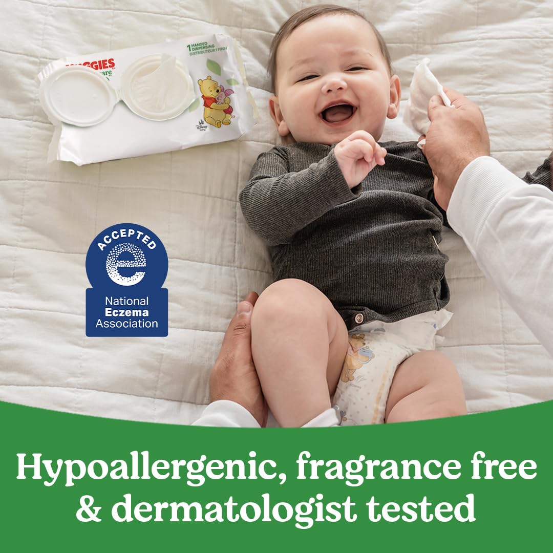 Huggies Natural Care Sensitive Baby Wipes, Unscented, Hypoallergenic, 99% Purified Water, 12 Flip-Top Packs (768 Wipes Total), Packaging May Vary Jansha Store