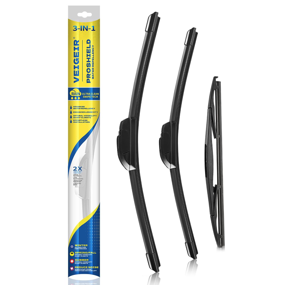 3 Pack Windshield Wiper Blades Compatible with Nissan Rogue 2014-2023 Pathfind 2013-2021 Original Factory Quality Front Rear Wipers Blade Set for My Car - 26" 17" 12" Jansha Store
