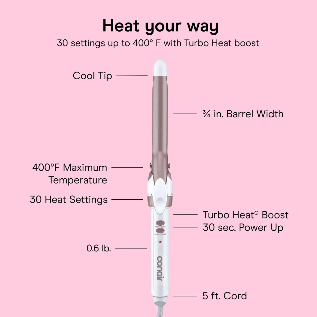 Conair Curling Iron, Double Ceramic, 1/2-in. Barrel, White/Rose Gold Jansha Store