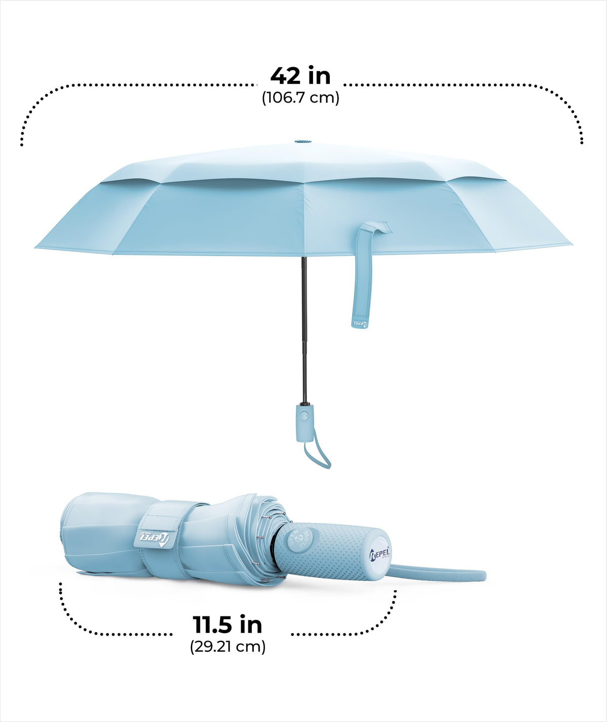 Windproof Travel Umbrella - Compact & Withstands Winds up to 100MPH, Strongest Premium Auto Folding Umbrella for Rain and Sun - Durable, Light & Portable for Women & Men, Fits Backpack & Cars Jansha Store