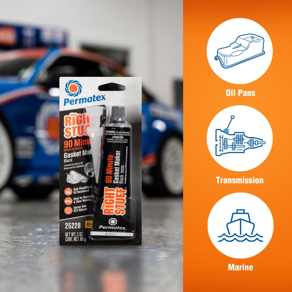 Permatex 82180 Ultra Black Maximum Oil Resistance RTV Silicone Gasket Maker, Sensor Safe and Non-Corrosive, for High Flex and Oil Resistant Applications 3 oz Jansha Store