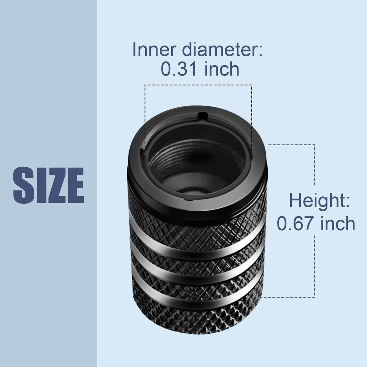 DECURCAR Tire Valve Stem Caps 5 Pack American Flag - Black Jansha Store
