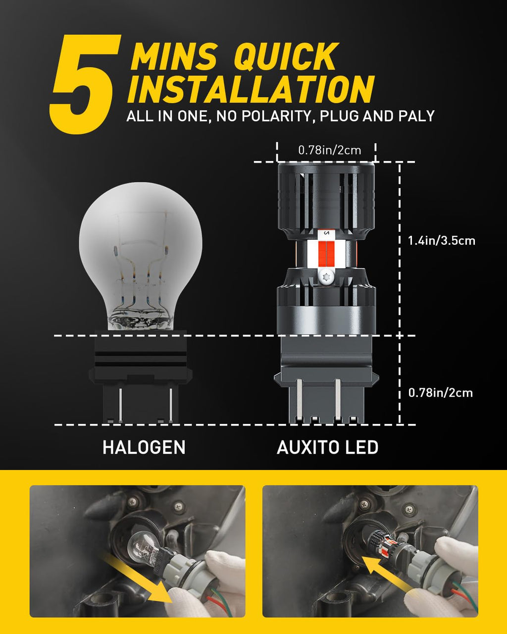 AUXITO 912 921 LED Bulb for Backup Light Reverse Lights High Power 2835 15-SMD Chipsets Error Free T15 906 922 W16W Bulbs, 6000K White, Automotive Light Bulbs (Upgraded, Pack of 2) Jansha Store