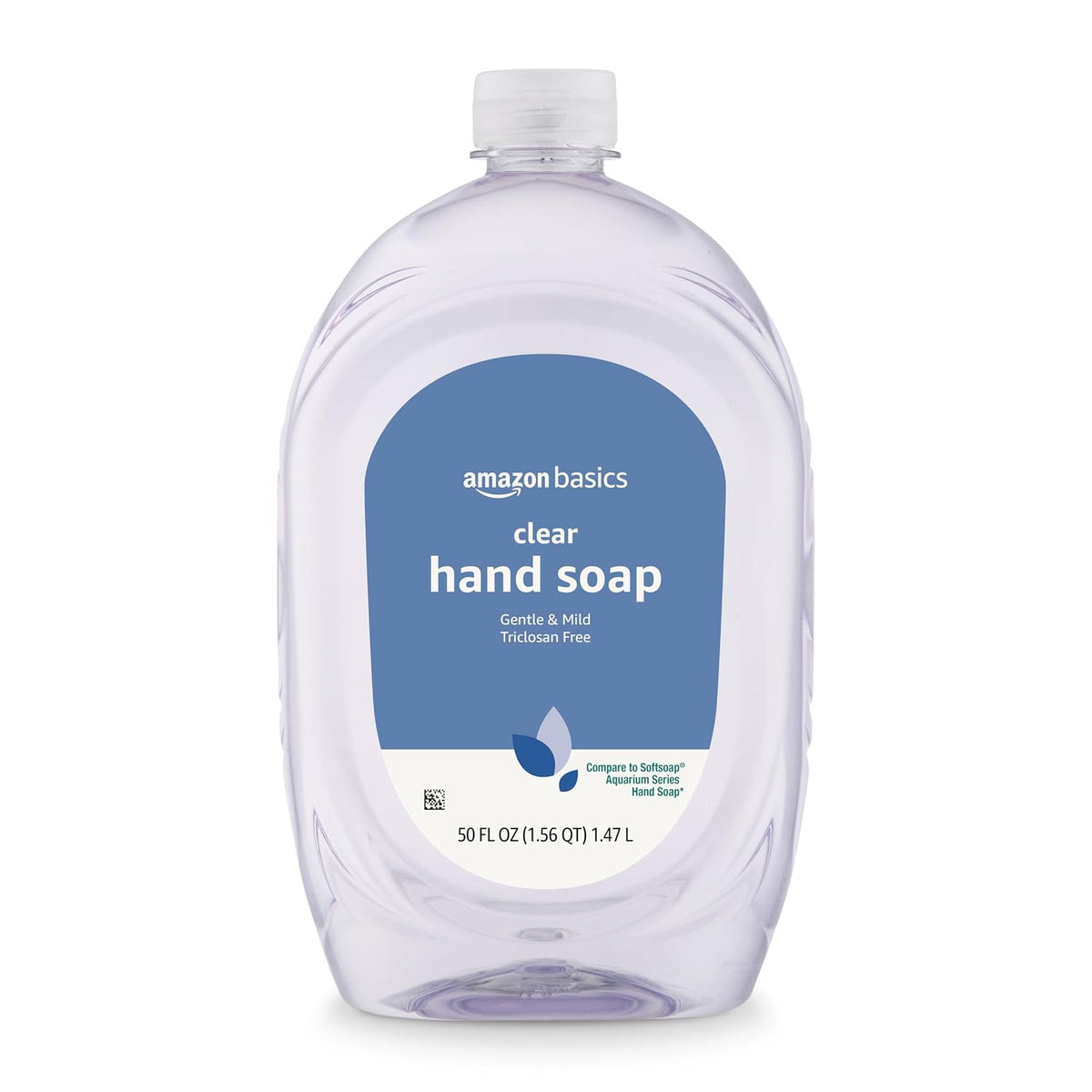 Amazon Basics Gentle & Mild Clear Liquid Hand Soap Refill, Triclosan-Free, Dermatologist-Tested, pH Balanced, Cruelty-Free, 50 Fluid Ounces, 1-Pack (Previously Solimo) Jansha Store
