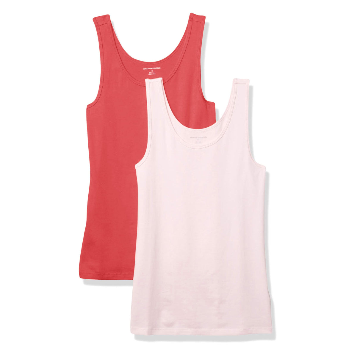 Amazon Essentials Women's Slim-Fit Ribbed Scoop Neck Tank Tops, Pack of 2 Jansha Store