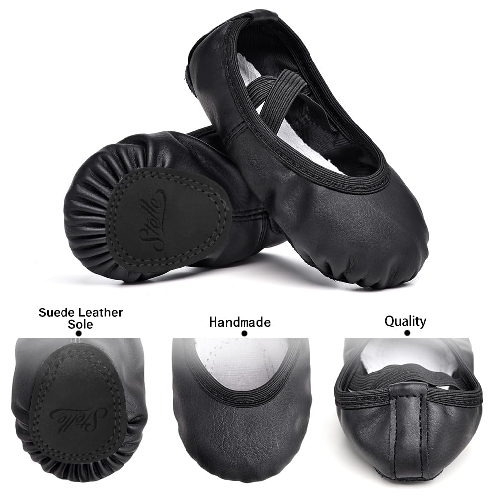 Stelle Ballet Shoes for Girls Toddler Soft Leather Split Sole Jansha Store