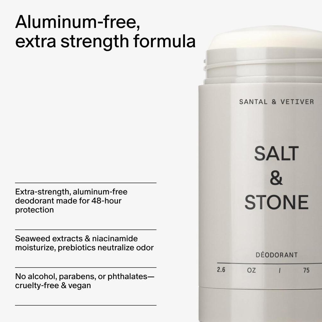Salt & Stone Aluminum-Free Deodorant for Women & Men Saffron & Cedar 2.6 oz Jansha Store