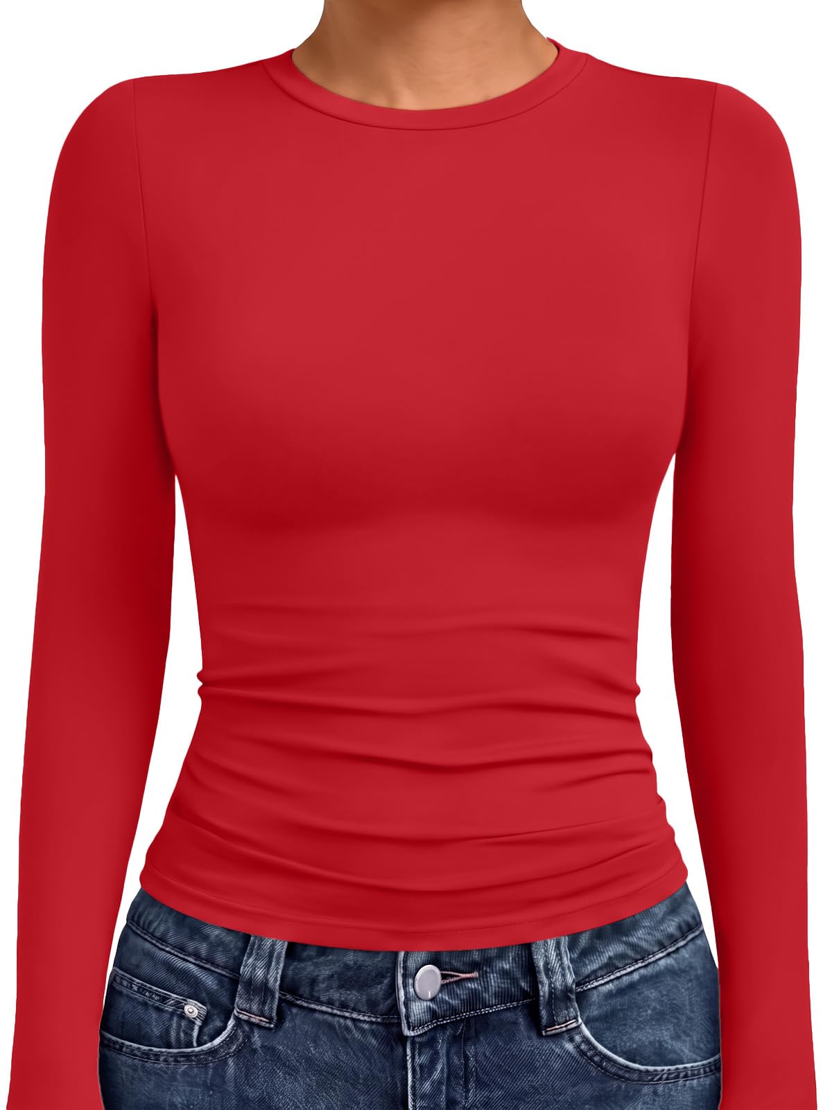 AUTOMET Womens Crew Neck Long Sleeve Shirts Compression Underscrubs Tops Jansha Store