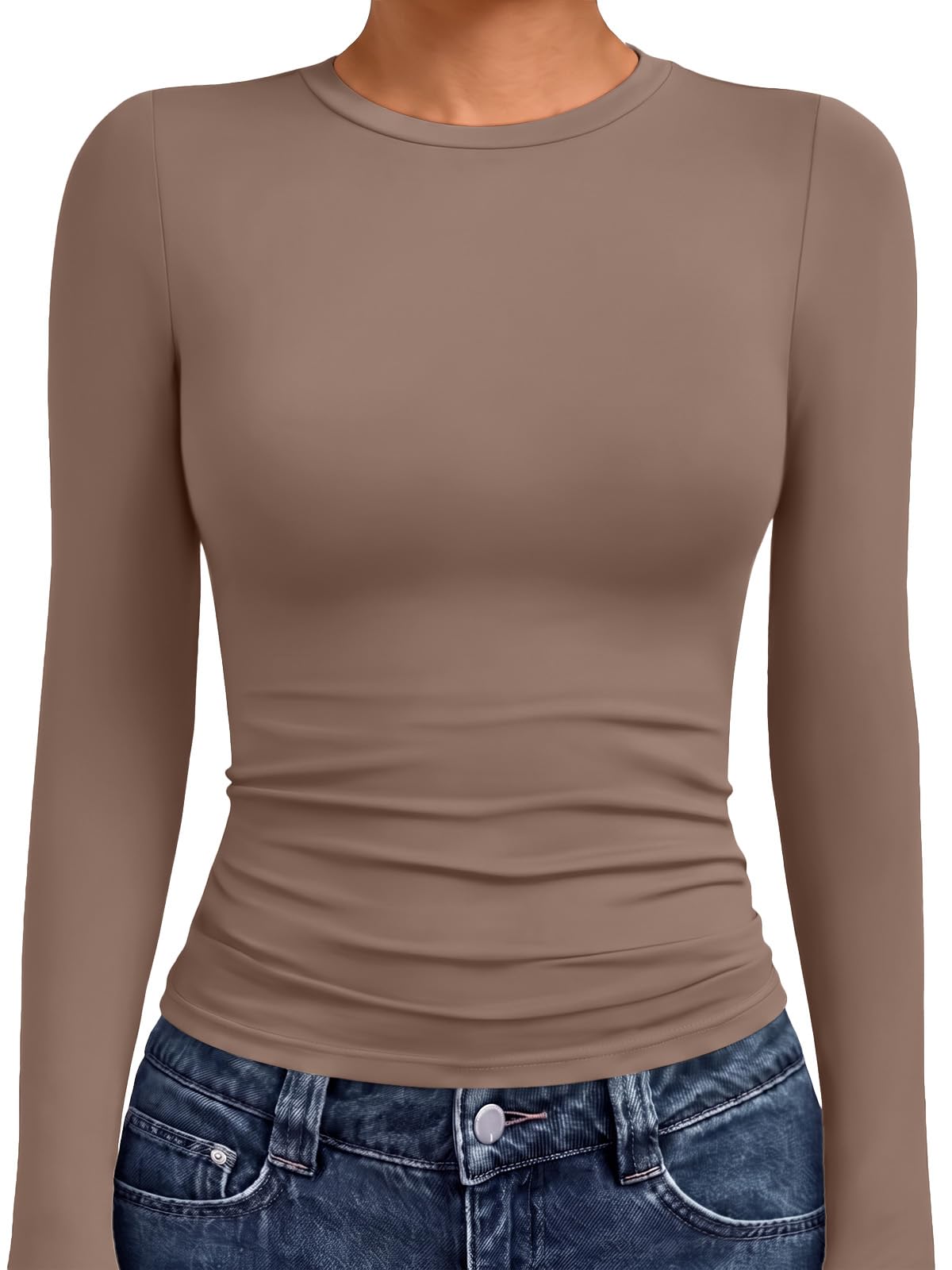 AUTOMET Womens Crew Neck Long Sleeve Shirts Compression Underscrubs Tops Jansha Store
