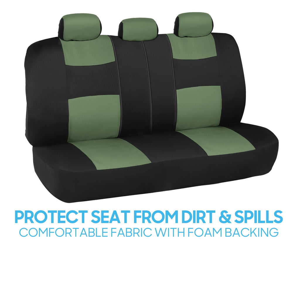 BDK PolyPro Car Seat Covers Full Set in Solid Black, Front and Rear Split Bench Seat Covers for Cars, Easy to Install Car Seats Cover Set and Accessories for Auto Trucks Van SUV - Solid Black Jansha Store