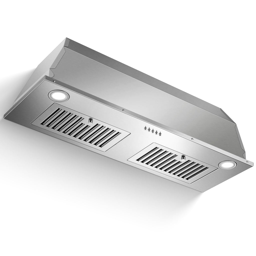 Range Hood Insert 30 inch,Stainless Steel Kitchen Vent Hood 600CFM,Built-in Kitchen Stove Hood w/Front Button Controls and Front LED Lights,Baffle Filters,Ducted/ductless Convertible Duct Jansha Store