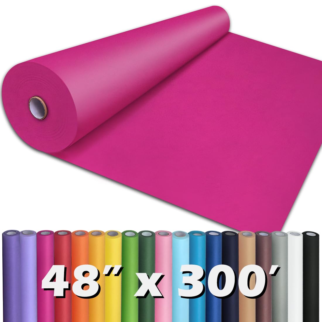 PerkHomy Brown Kraft Paper Roll 17.5" x 1,200" (100') for Gift Wrapping Bulletin Board Craft Art Bouquet Flower Packing Valentines Easel Moving Shipping Floor Poster Covering Table 70GSM 50LB Jansha Store
