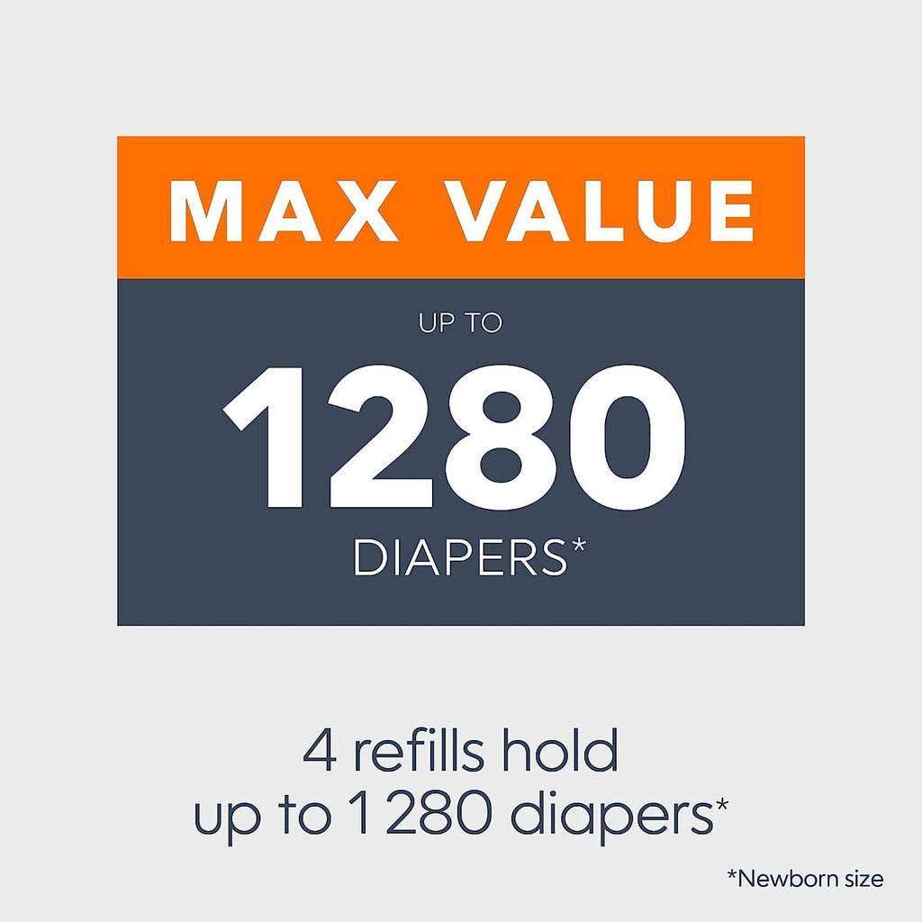 Diaper Genie Essentials Round Refill 4-Pack | Holds Up to 1280 Newborn Diapers | Features Unscented Continuous Film | Compatible with Diaper Genie Complete and Expressions Pails Jansha Store