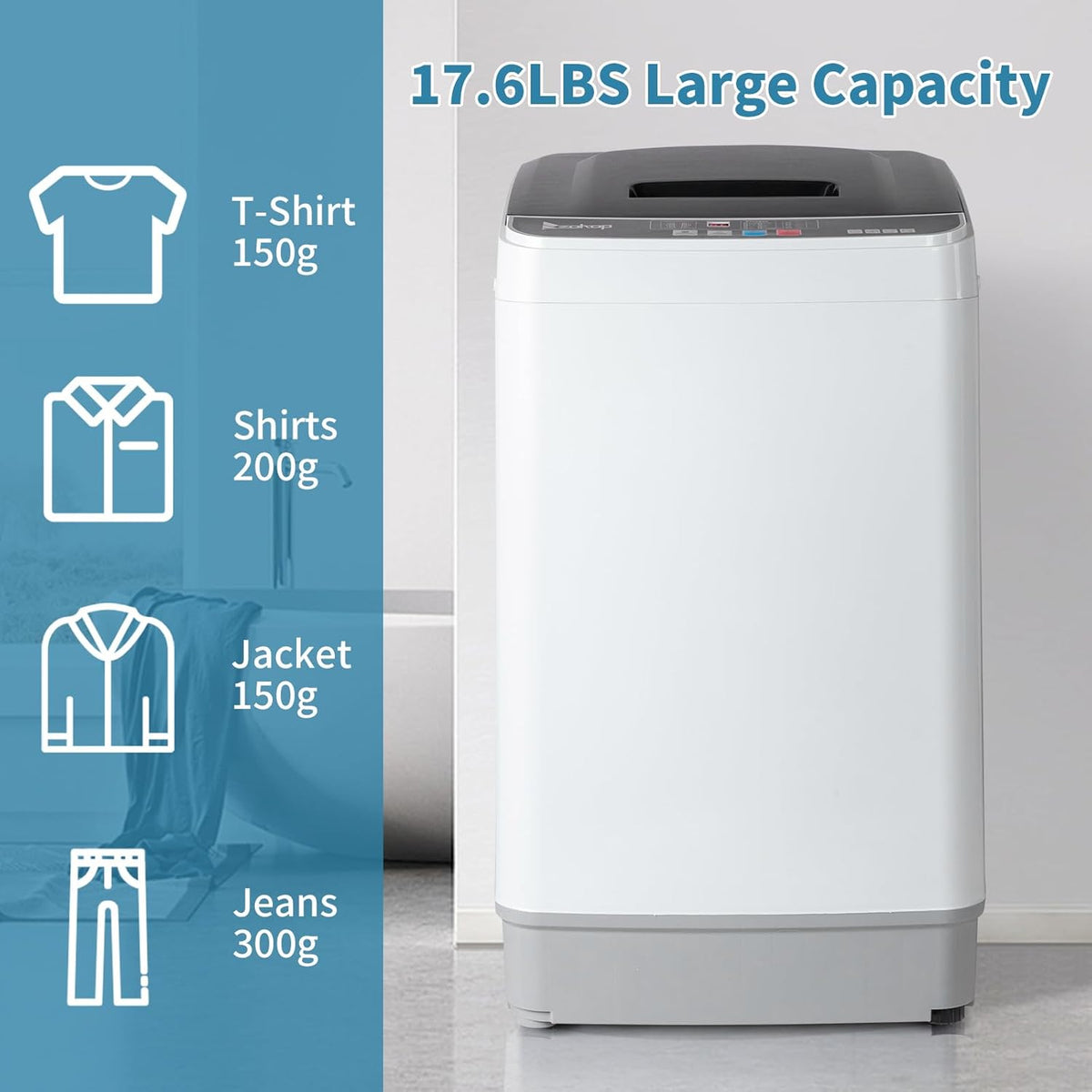 Winado 17.6LBS Full Automatic Portable Washing Machine with Drain Pump Jansha Store