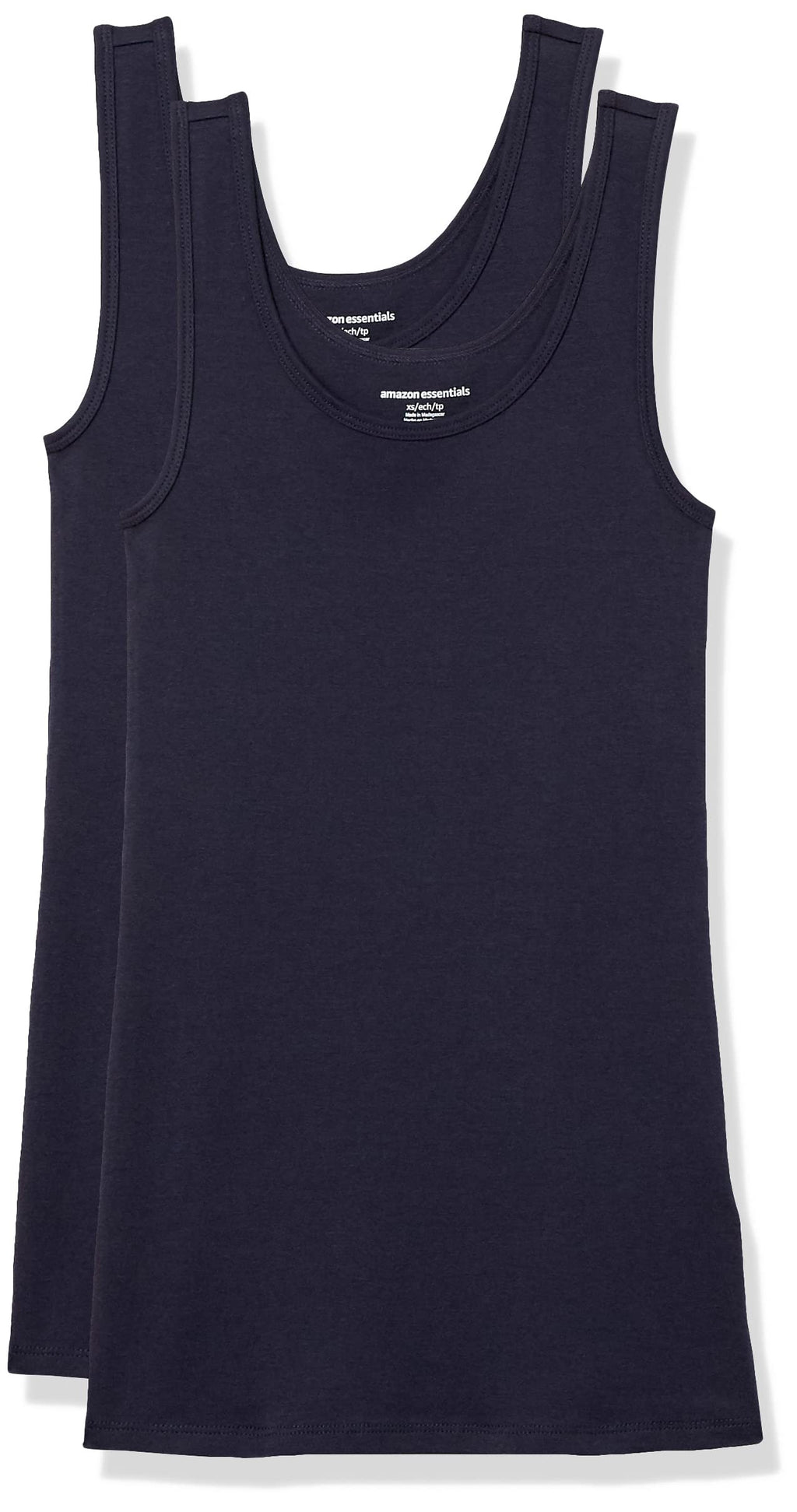 Amazon Essentials Women's Slim-Fit Ribbed Scoop Neck Tank Tops, Pack of 2 Jansha Store