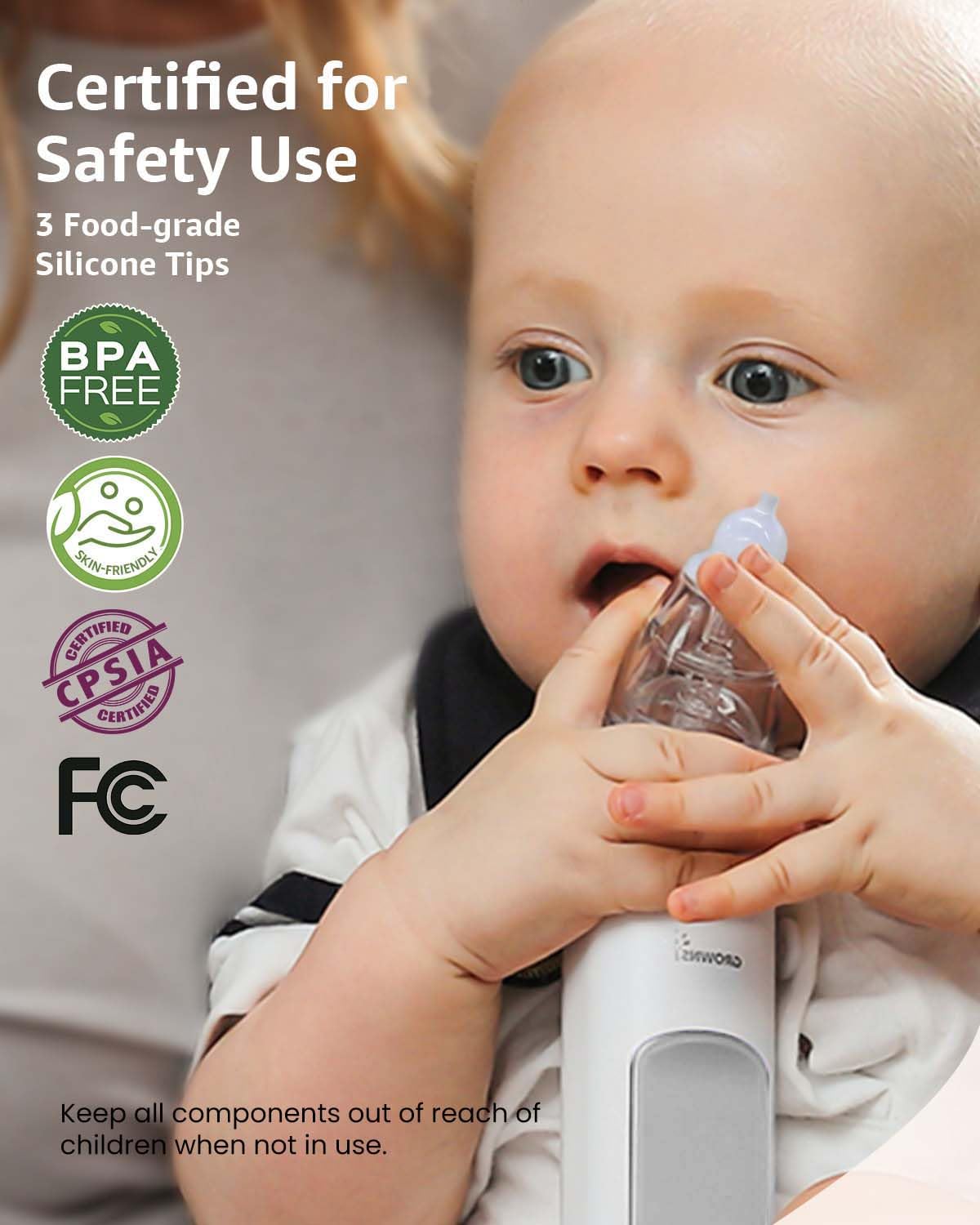 GROWNSY Baby Nasal Aspirator, Electric Nose Sucker, Powerful Suction,Grey Jansha Store