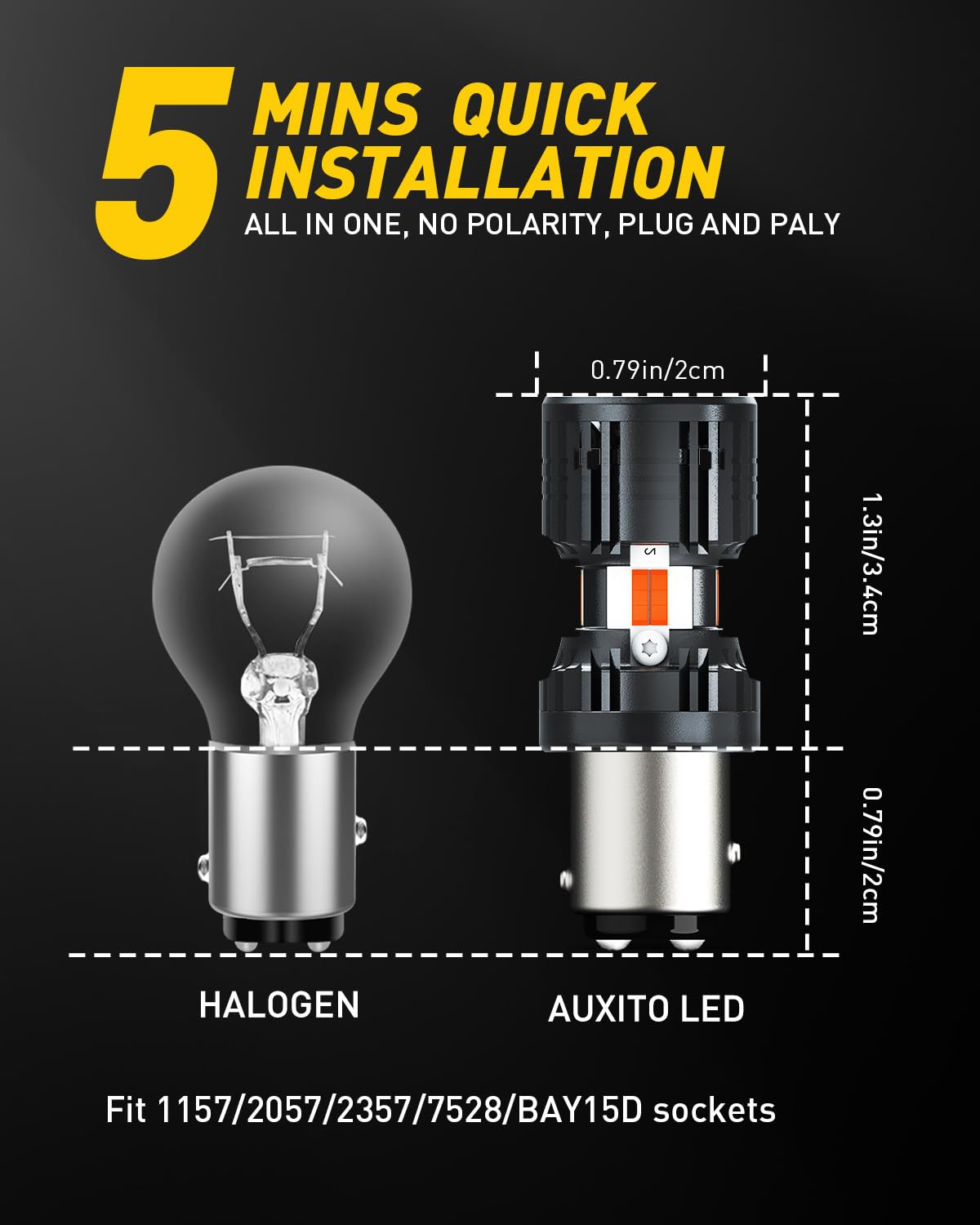 AUXITO 912 921 LED Bulb for Backup Light Reverse Lights High Power 2835 15-SMD Chipsets Error Free T15 906 922 W16W Bulbs, 6000K White, Automotive Light Bulbs (Upgraded, Pack of 2) Jansha Store