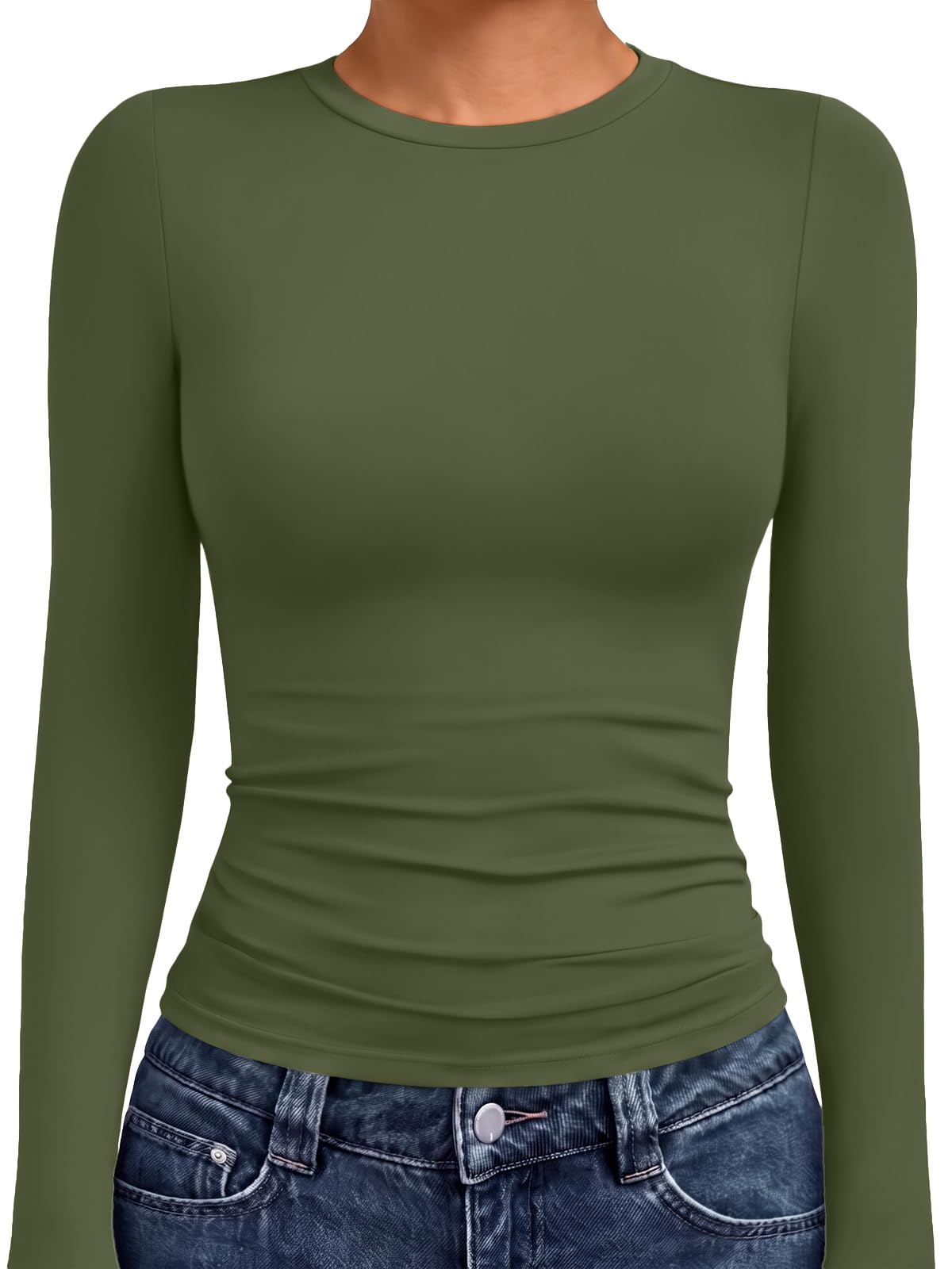 AUTOMET Womens Crew Neck Long Sleeve Shirts Compression Underscrubs Tops Jansha Store