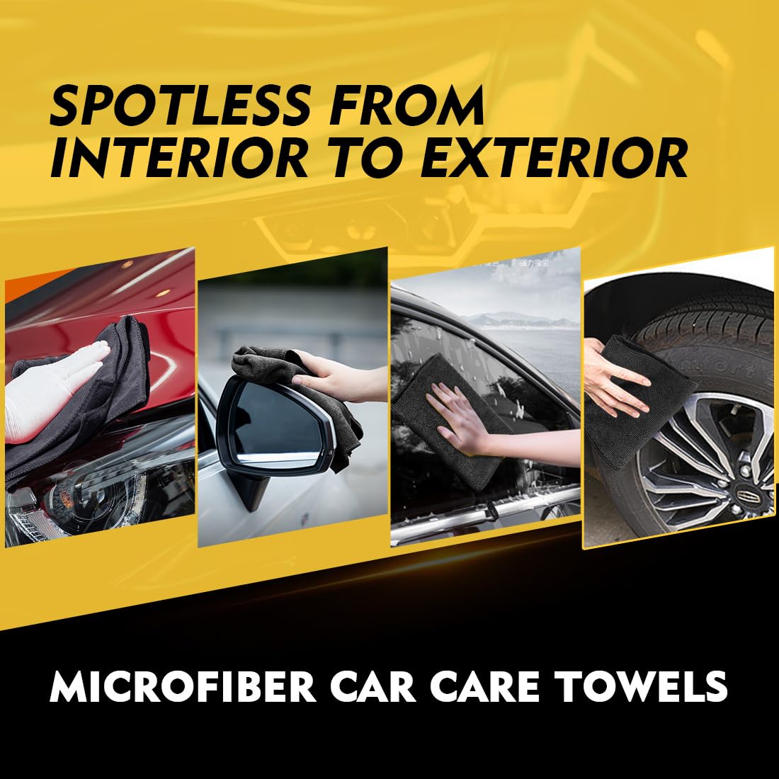 HOMEXCEL Microfiber Cleaning Cloth 12 Pack, 12.5 x 12.5 inch Microfiber Towels for Cars, Ultra Absorbent Washing Cloth, Lint Free Streak Free Cleaning Rags for Car, Kitchen, and Window (Grey) Jansha Store