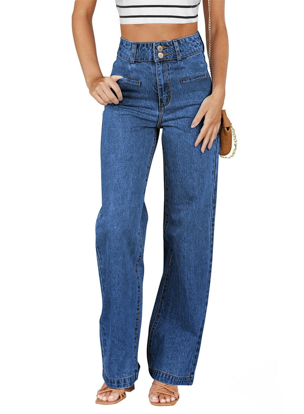 Sidefeel Jeans for Women High Waisted Straight Leg Denim Pants Jansha Store