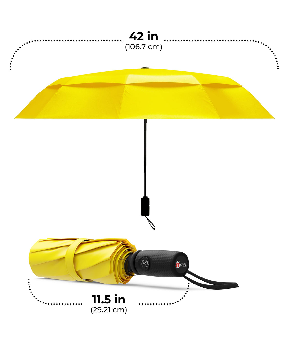 Windproof Travel Umbrella - Compact & Withstands Winds up to 100MPH, Strongest Premium Auto Folding Umbrella for Rain and Sun - Durable, Light & Portable for Women & Men, Fits Backpack & Cars Jansha Store
